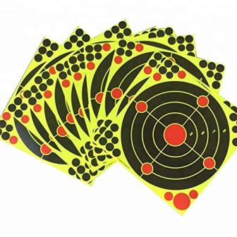 Splatter targets with bursting bullet hole